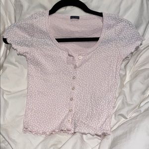 brandy melville pink floral crop top